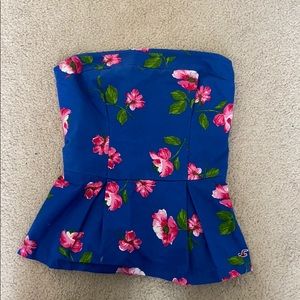 Floral strapless crop top